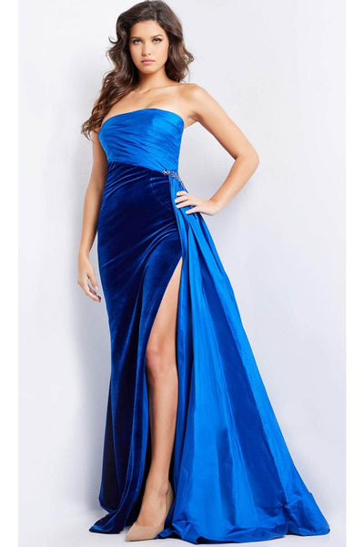 Jovani 23947 - Pleat Bodice Evening Dress with Slit - Prom