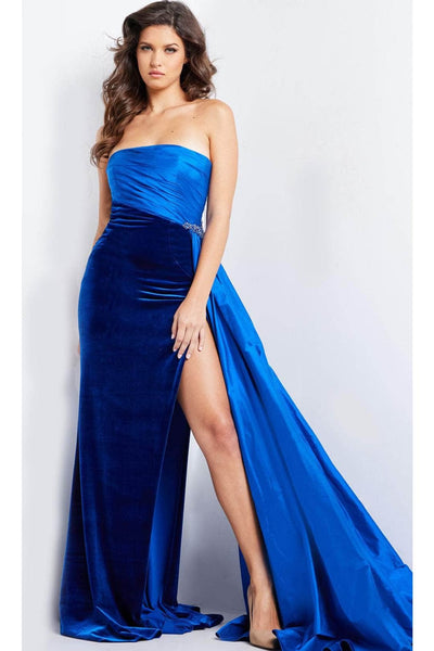 Jovani 23947 - Pleat Bodice Evening Dress with Slit - Prom