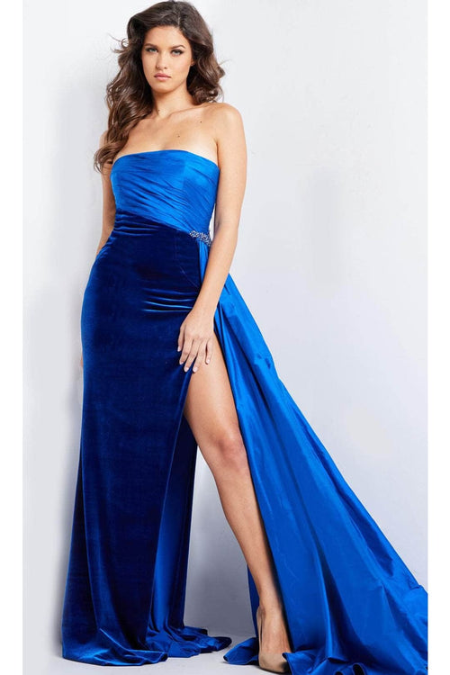 Jovani 23947 - Pleat Bodice Evening Dress with Slit - Prom