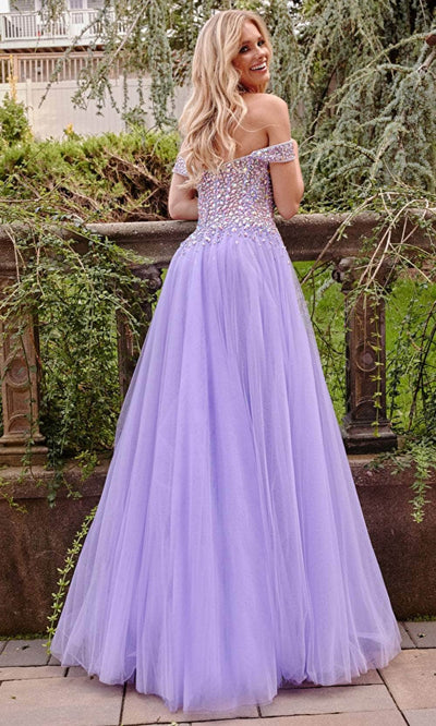 Jovani 23963 - Off-Shoulder Gown with Rhinestone Accents - Prom