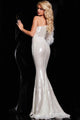 Jovani 23980 - Asymmetric Sequin Fringed Gown - Prom