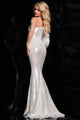 Jovani 23980 - Asymmetric Sequin Fringed Gown - Prom