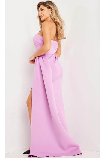 Jovani 24012 - Strapless Pleated Prom Dress with Slit - Prom