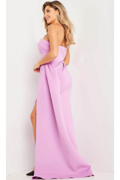 Jovani 24012 - Strapless Pleated Prom Dress with Slit - Prom