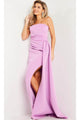 Jovani 24012 - Strapless Pleated Prom Dress with Slit - Prom