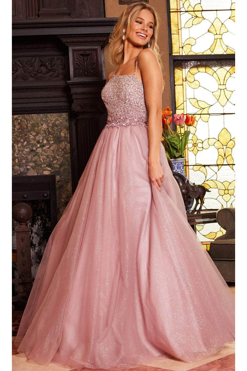 Jovani 24051 - Beaded Asymmetric Neck Ballgown - Prom