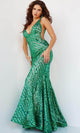 Jovani 24097 - V-Neck Sequin-Embellished Geometric Prom Gown - Prom