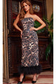 Jovani 24104 Strapless Evening Dress with Feather Hem - Prom
