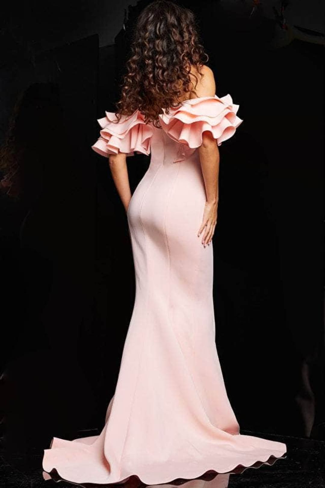 Jovani 24280 - Elegant Off-Shoulder Evening Gown with Ruffles - Prom