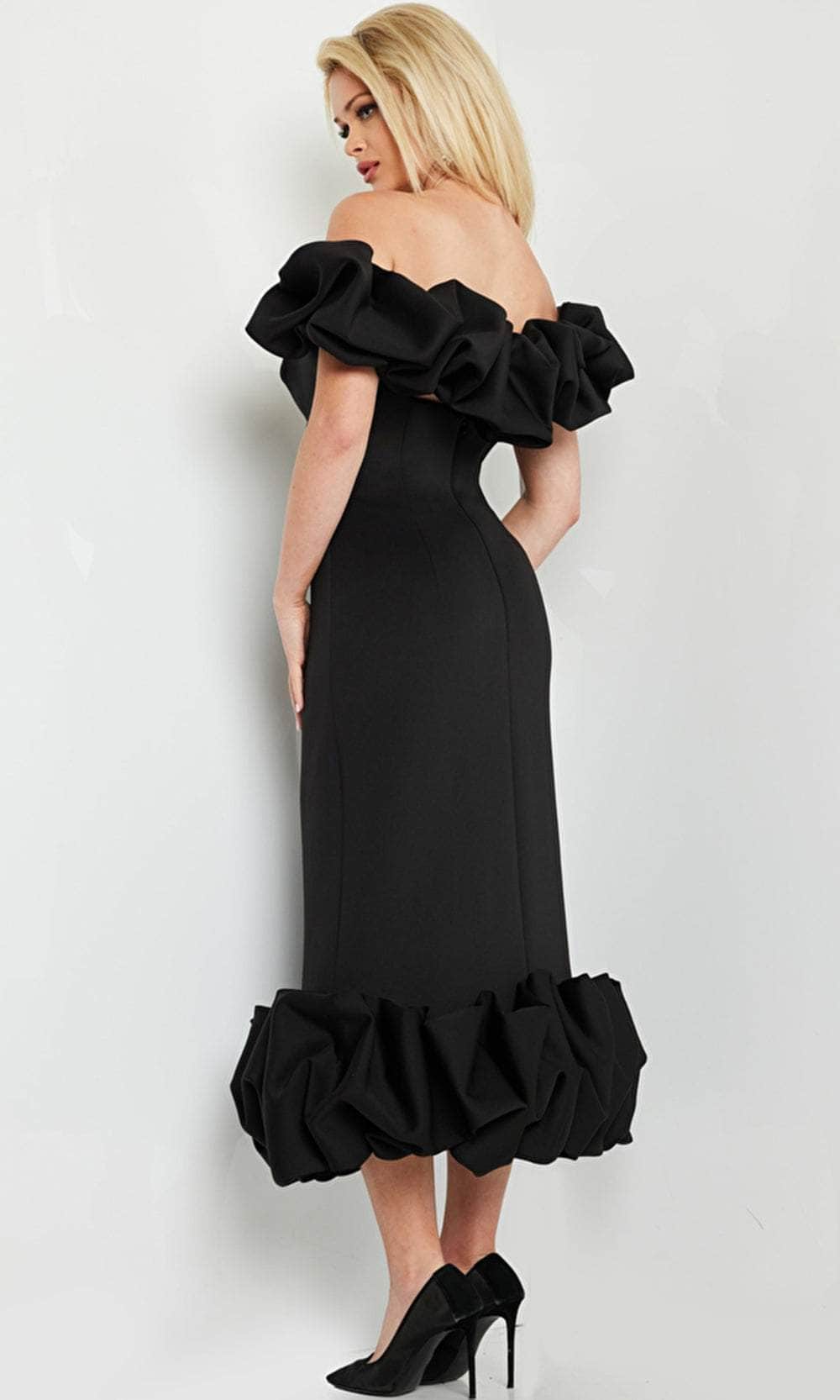 Jovani 24535 - Sweetheart Off-Shoulder Tea-Length Dress - Prom