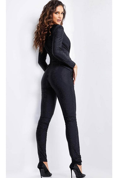 Jovani 24537 - Long Sleeve Twisted Front Jumpsuit - Prom