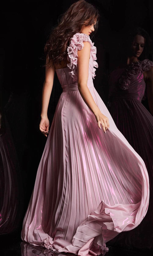Jovani 24609 - Ruffled Shoulder Evening Gown - Prom