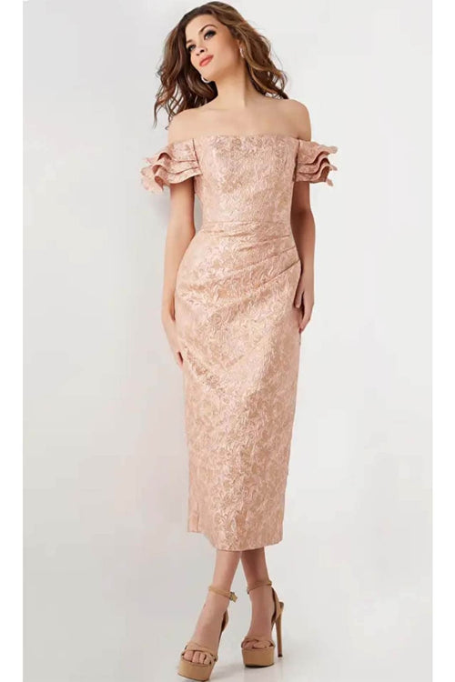 Jovani 25667 - Straight-Across Tea-length Dress - Prom