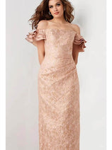 Jovani 25667 - Straight-Across Tea-length Dress