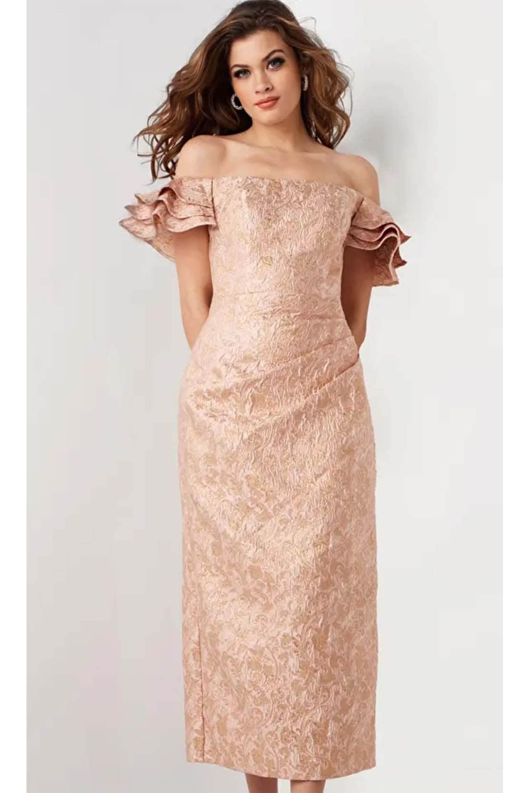 Jovani 25667 - Straight-Across Tea-length Dress - Prom