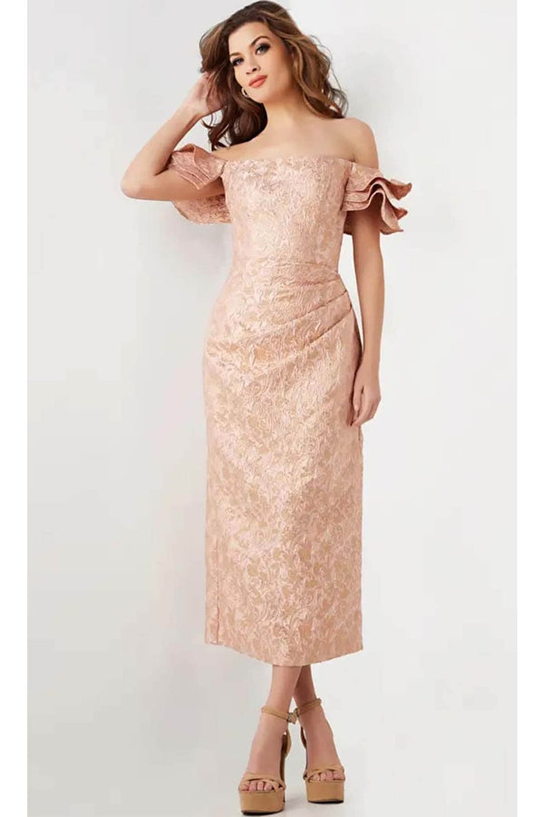 Jovani 25667 - Straight-Across Tea-length Dress - Prom