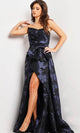 Jovani 25684 - Pleated Detail Strapless Gown - Prom