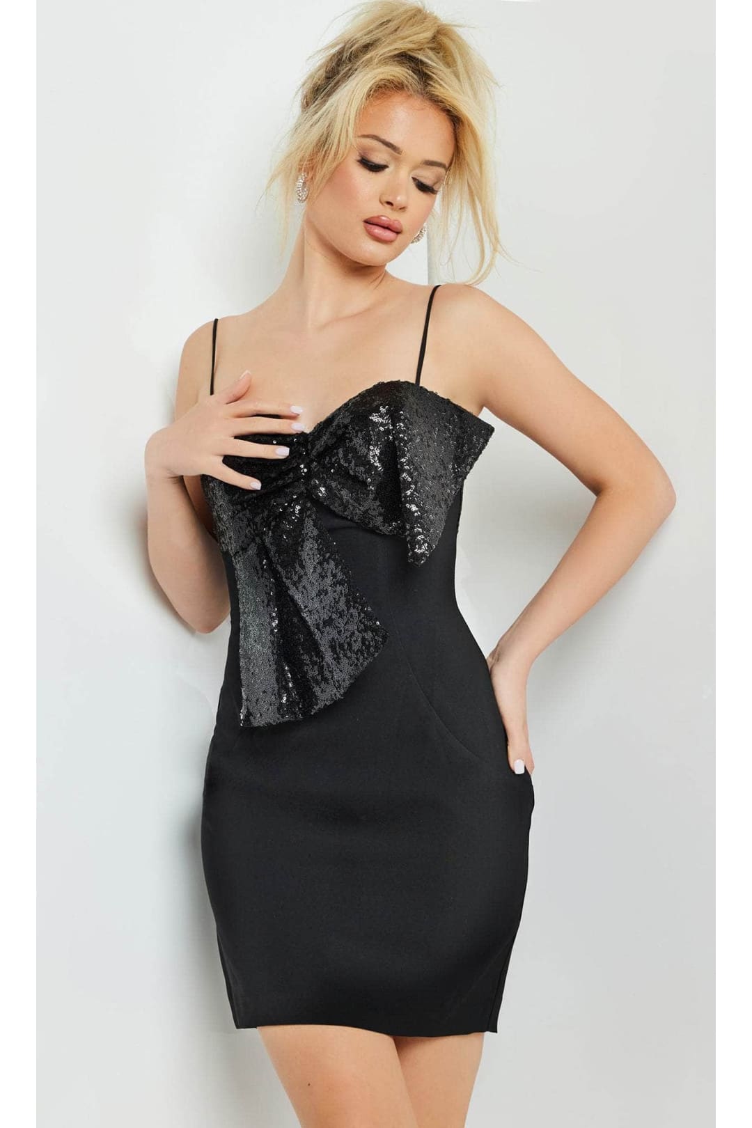 Jovani 25744 Cocktail Dress with Sequin Ornate Bow - Prom