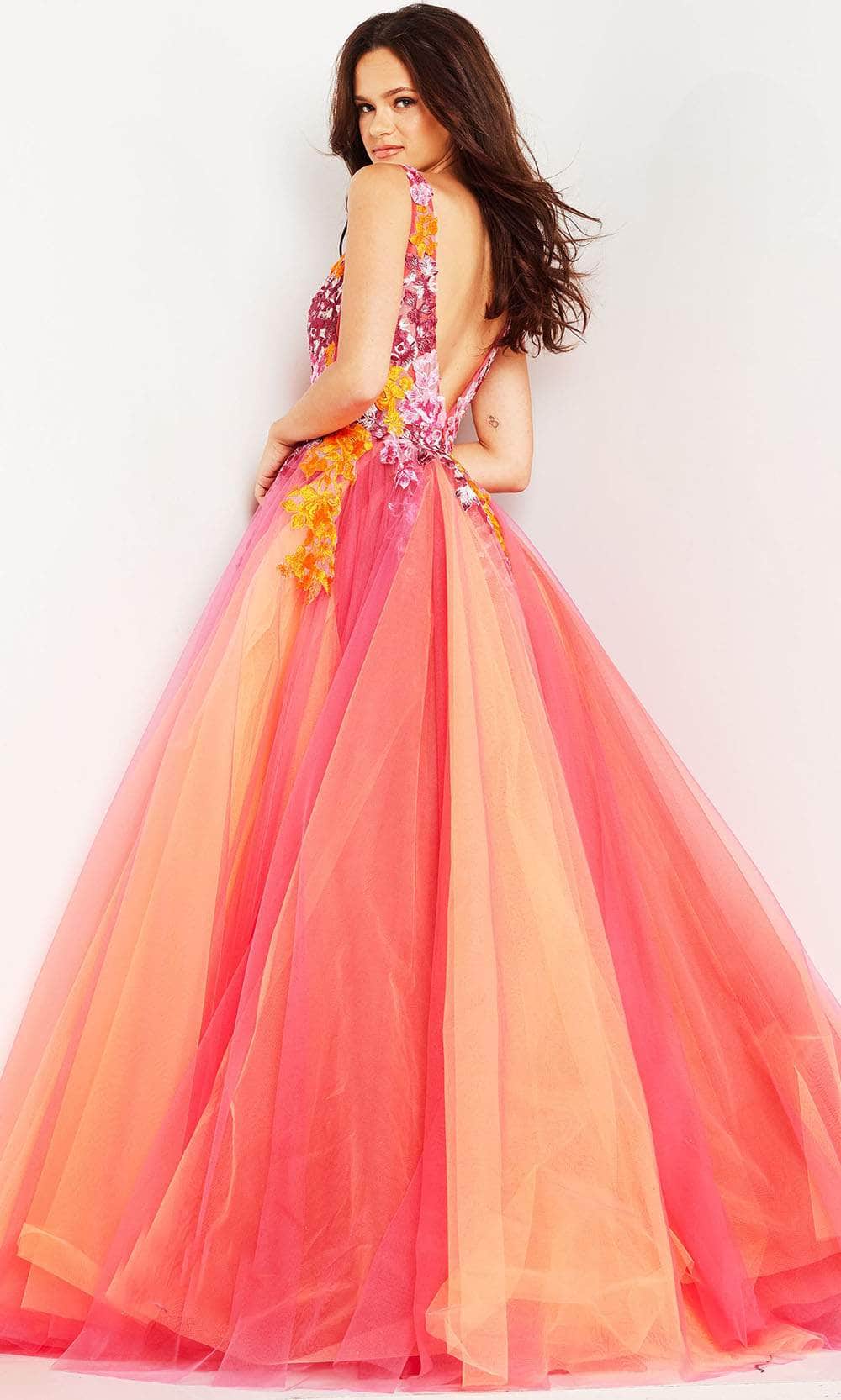 Jovani 25800 - Sleeveless Floral Embroidery Ballgown - Prom