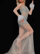 Jovani 25861 - Beaded Illusion Frade Long Dress