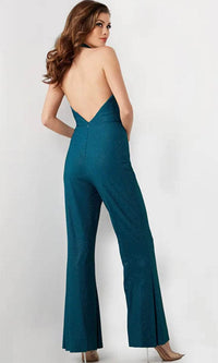 Jovani 25977 - Crisscross Halter Sleeveless Jumpsuit - Prom