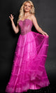 Jovani 26011 Off-Shoulder A-Line Gown with Beaded Tulle - Prom