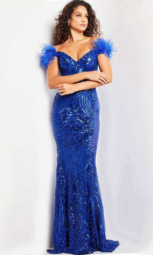 Jovani 26041- dress featuring eye-catching feathered - Prom