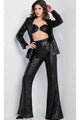 Jovani 26042 Striking Exposed Midriff Pantsuit - Black / 00 - Prom
