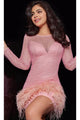 Jovani 26048 - Long Sleeve Mesh Homecoming Dress - Prom