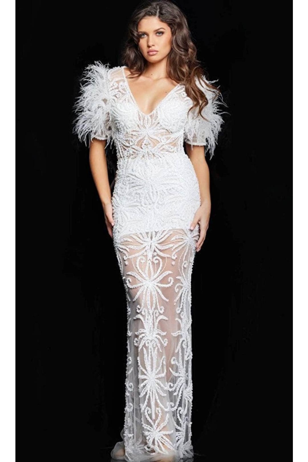 Jovani 26057 - Elegant Short Sleeve Dress - Prom