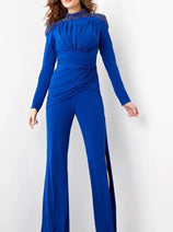 Jovani 26080 - Beaded High Neck Jumpsuit