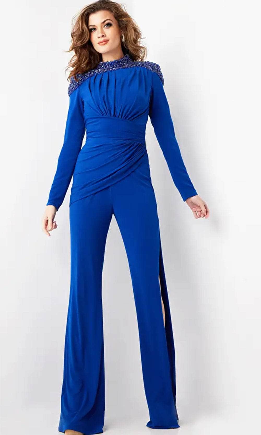 Jovani 26080 - Beaded High Neck Jumpsuit - Prom