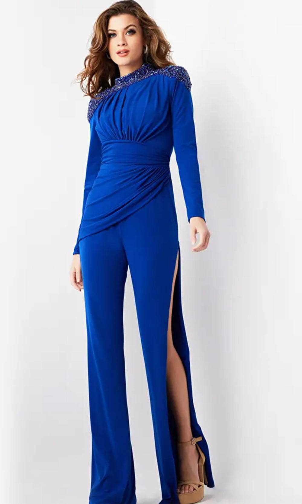 Jovani 26080 - Beaded High Neck Jumpsuit - Prom