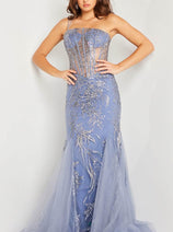 Jovani 26112 Prom Dress Sparkling Illusion Corset Evening Gown