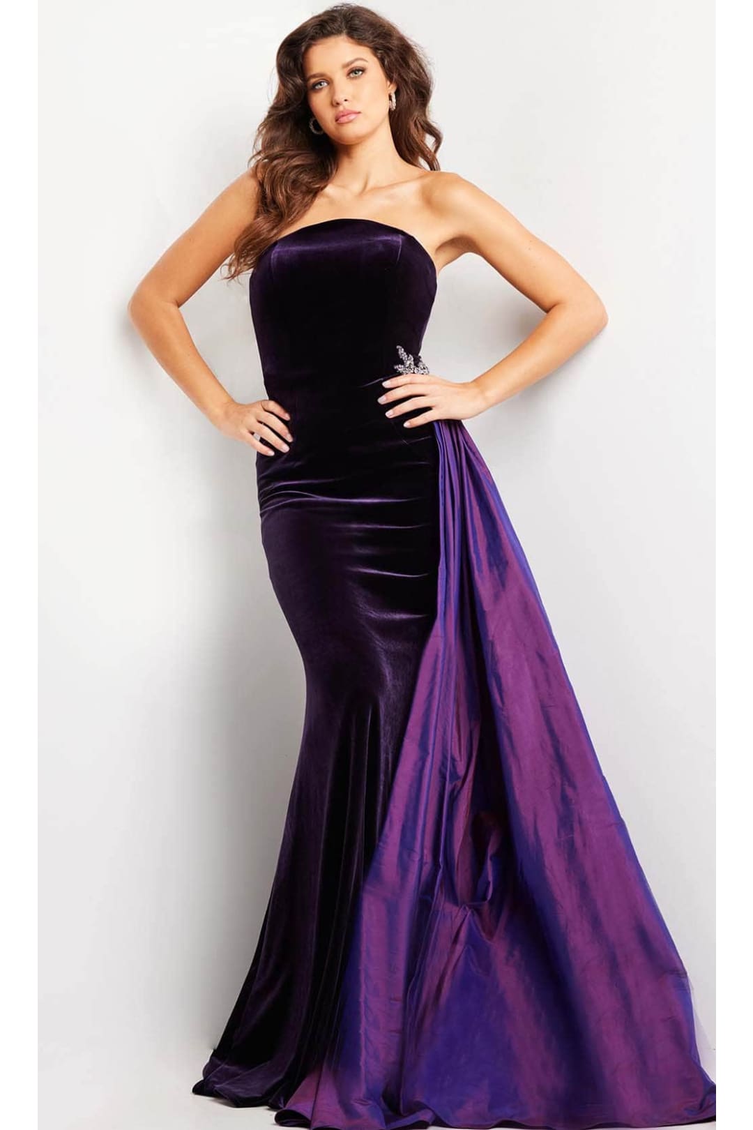 Jovani 26116 - Mermaid Prom Dress in Velvet - Prom