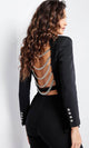 Jovani 26144 - Chain-Detailed Long Sleeve Pantsuit - Prom