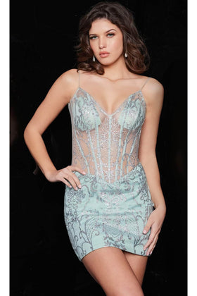 Jovani - 26179 Homecoming Dress with Sheer Corset