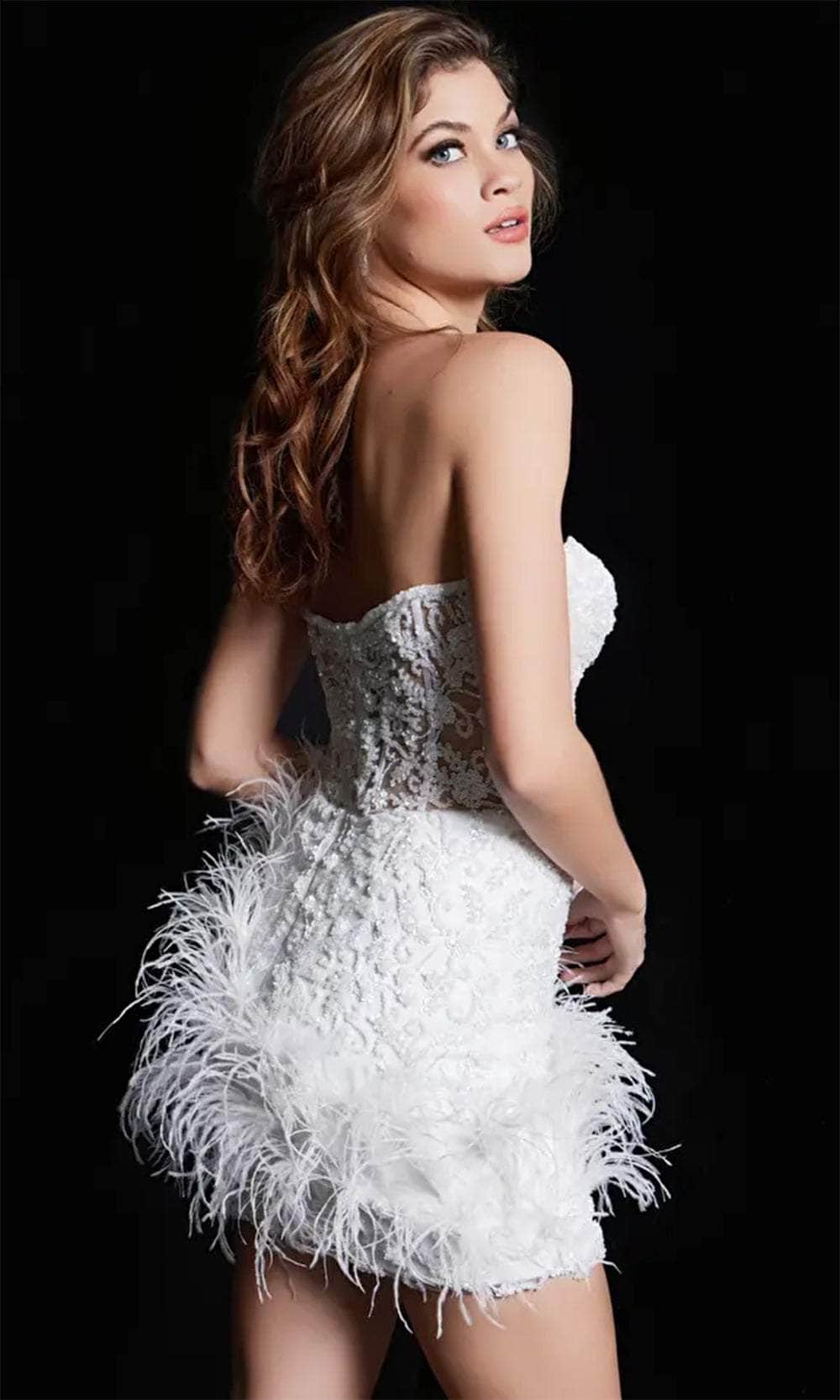 Jovani 26226 - Glamorous Beaded Corset Strapless Cocktail Dress - Prom