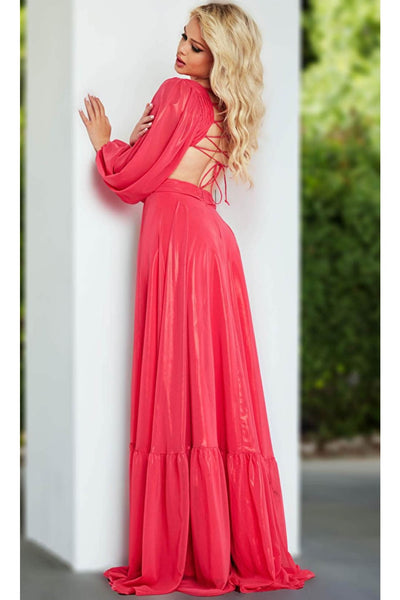 Jovani 26247 - Ruched Metallic A-line Gown - Prom