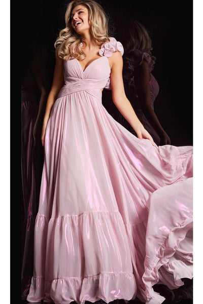 Jovani 26248 - Floral Accent A-Line Prom Dress - Prom