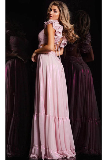 Jovani 26248 - Floral Accent A-Line Prom Dress - Prom