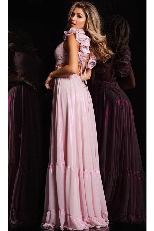 Jovani 26248 - Floral Accent A-Line Prom Dress - Prom