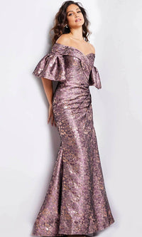 Jovani 26258SC - Formal Gown with Printed Bell Sleeves - Prom