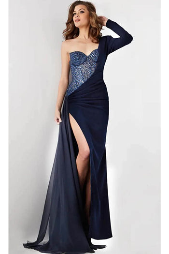 Jovani 26323 - Stunning One-Shoulder Embellished Prom Gown - Prom