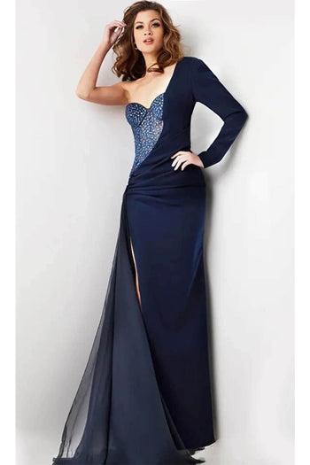 Jovani 26323 - Stunning One-Shoulder Embellished Prom Gown - Prom