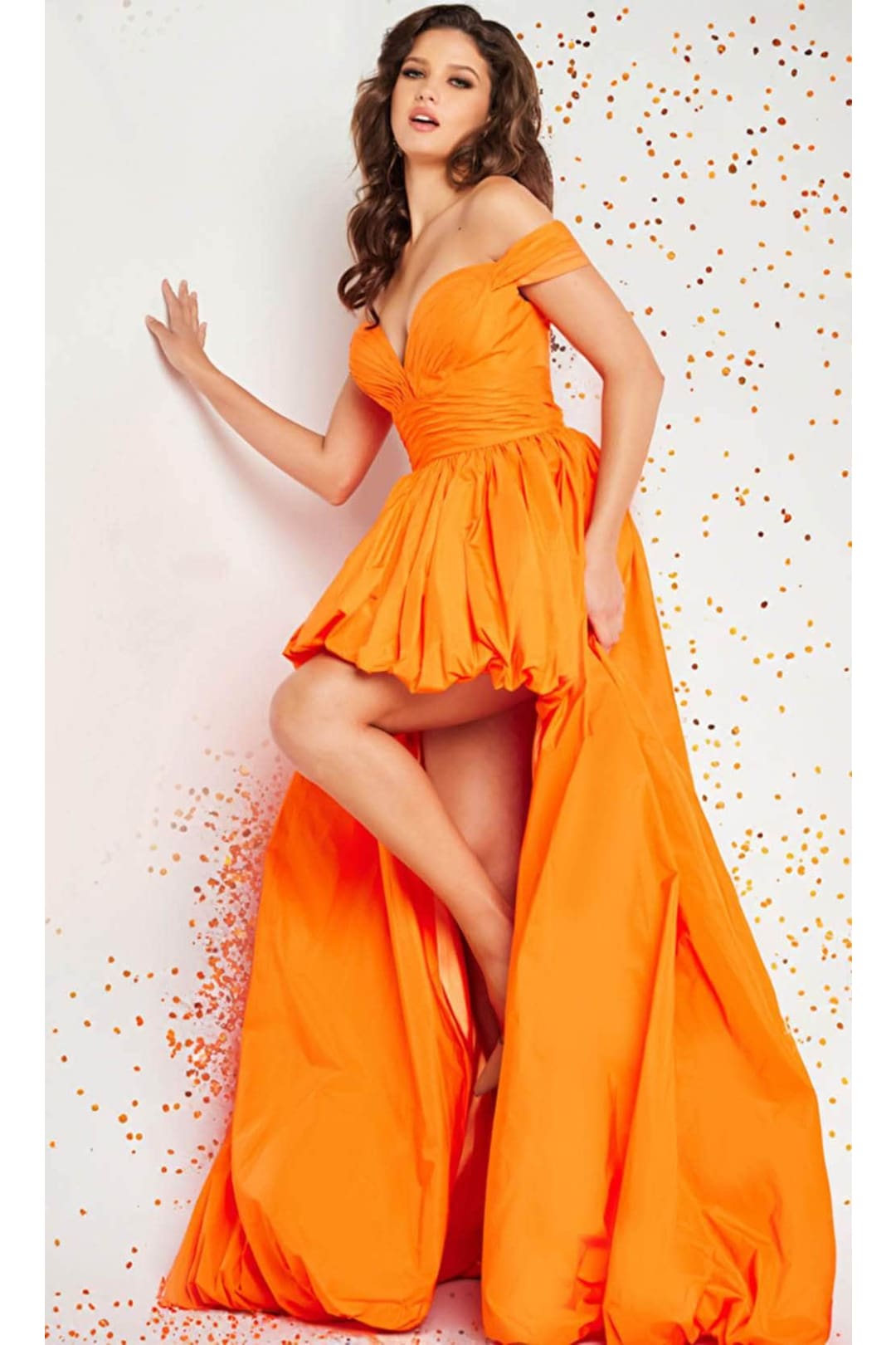 Jovani 27804 - Off-Shoulder Taffeta A-Line Gown - Prom