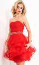 Jovani 3099 - Elegant Floral Lace Short Dress