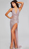 Jovani - 34396 Metallic Evening Gown with Cowl Neckline - Prom