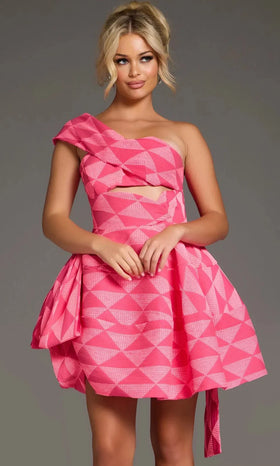 Geometric One-Shoulder A-Line Dress By Jovani 34404
