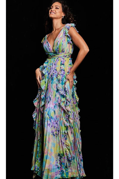 Jovani 34412 Stunning Floral Print Long Dress - Prom
